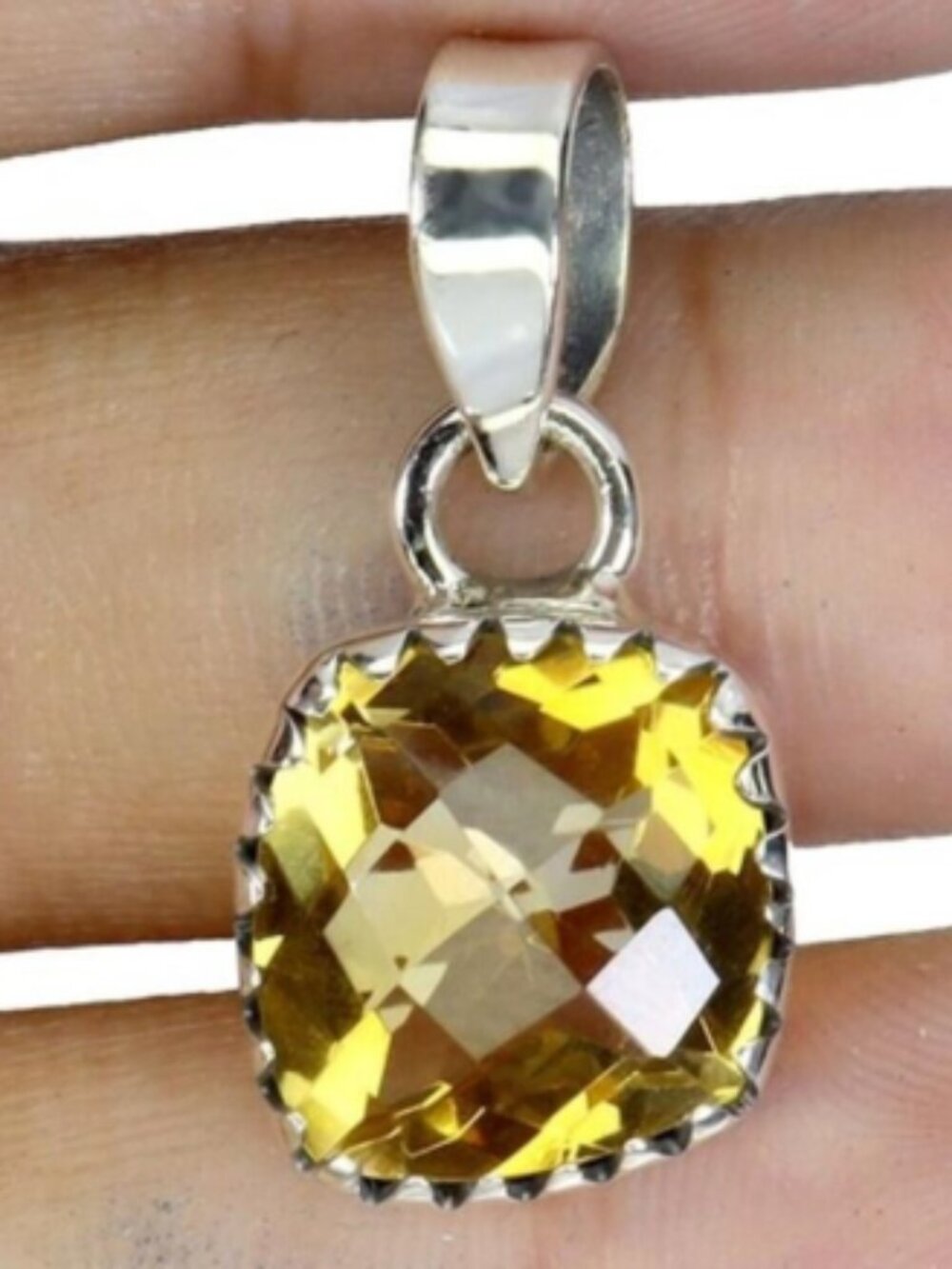 Citrine sterling silver pendant